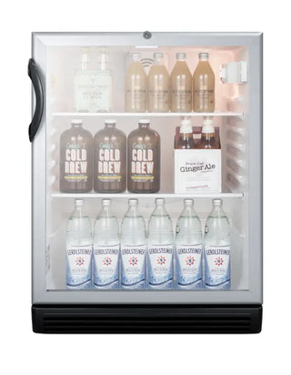 Summit Appliance SCR600BGLBIADA Medical Refrigerator with glass door front view on white background