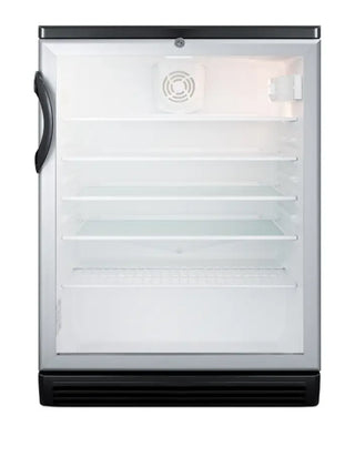 Summit Appliance SCR600BGLBI Medical Equipment refrigerator door open view on white background