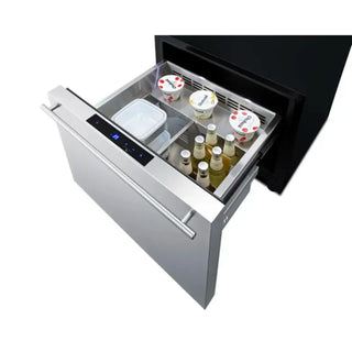 Summit Appliance SDR24 Medical Equipment refrigerator full view with organized medical storage