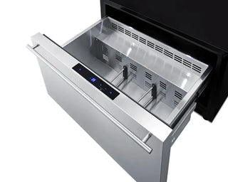 Summit Appliance SDR30 Medical Equipment white with door fully open on white background
