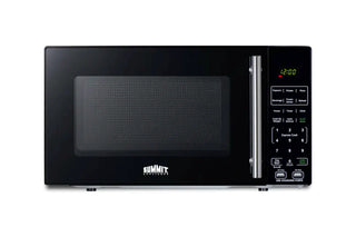 Summit SM903BSA Compact Microwave front view with stainless steel finish on white background