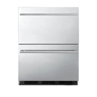 Summit Appliance SP6DBS2D7 24-inch 2-Drawer All-Refrigerator stainless steel front view on white background