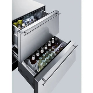 Summit Appliance SP6DBS2D7 24-inch 2-Drawer All-Refrigerator drawer detail view on white background