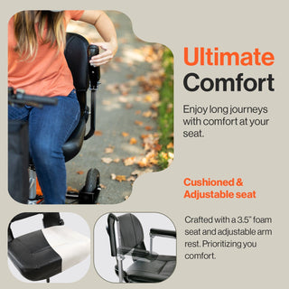SuperHandy GUT140 Passport Plus Mobility Scooter - 48V 2Ah Battery, 330Lb Max Weight