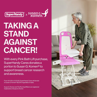 SuperHandy GUT197-FBA GoRise LT Portable Floor & Bath Lift – Pink Susan G. Komen® Edition – Lightweight (19 lbs)