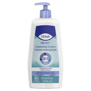 Tena cleansing TENA® ProSkin™ 931631_CS Rinse-Free Body Wash Cream 33.8 oz. Pump Unscented bottle on a white background