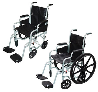 Poly-Fly High Strength, Lightweight Wheelchair/Flyweight Transport Chair Combo 20"
