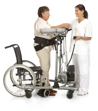 Bure Rise & Go Walker in folded storage position on white background