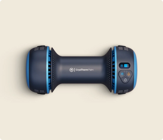 Therabody CryoTherm Palm cooling device shown from the side on a plain background