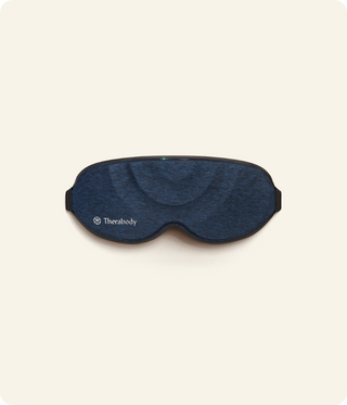 Therabody SleepMask shown flat in navy fabric on a plain background