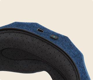 Close-up of the inner lining and charging port of the Therabody SleepMask