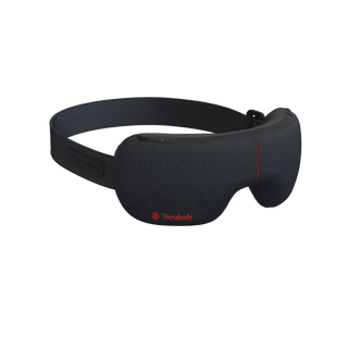 Side view of the Therabody SmartGoggles showing the strap and the hinge between the eye cups