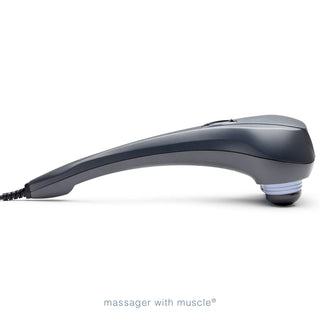 Thumper Sport E501NA gray handheld percussion massager with a long ergonomic handle and compact lightweight design.