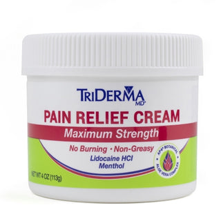 TriDerma 906175_CS Topical Pain Relief , Strength Lidocaine / Menthol Cream 4 oz.  on a white background