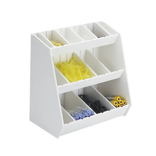 TrippNT 50018, Small Lab Storage Shelf with 16 Adjustable Bins – Compact Laboratory Organizer