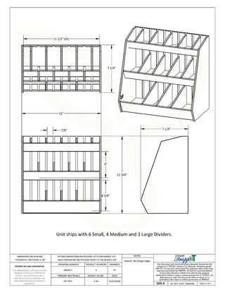 TrippNT 50018, Small Lab Storage Shelf with 16 Adjustable Bins – Compact Laboratory Organizer