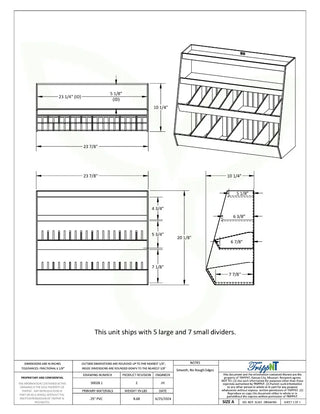 TrippNT 50028, White Lab Storage Shelf with 2 Shelves & 14 Adjustable Bins