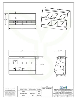 TrippNT 50093, Lab Storage Shelf with 10 Bins, Compact Lab Organizer