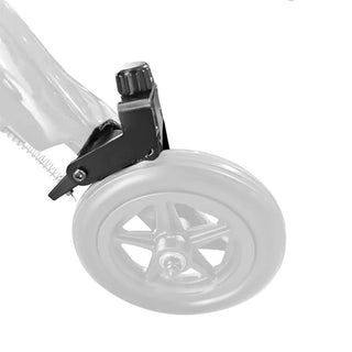 Pair of slow down brake components designed for the Triumph Mobility Maverick rollator to help control rolling speed and improve user safety.