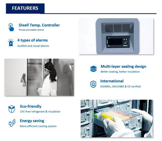 USA Lab ECF-17.12-40-E EcoChill 17.12 Cu.Ft. -40°C Chest Freezer, Digital Display, Stainless Steel