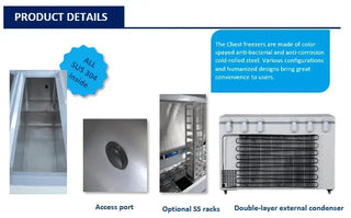 USA Lab ECF-17.12-40-E EcoChill 17.12 Cu.Ft. -40°C Chest Freezer, Digital Display, Stainless Steel