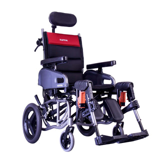 Karman VIP2TR Tilt in Space Lightweight Reclining Transport Wheelchair 16"-18" Diamond Black