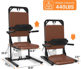 VOCIC AX05-2.2AH-A-BN-X Heavy Duty Electric Chair Lift, Sit-to-Stand, 16.9" Seat Width, 440 lbs Load Capacity