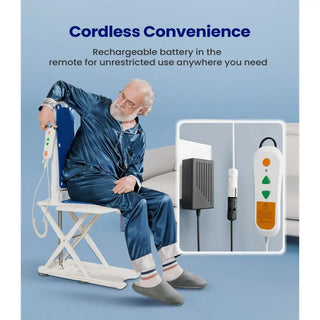 VOCIC AX07 Lightweight Waterproof Electric Bath Floor Lift Chair, 300 lbs Load Capacity, 13.4" Seat Width