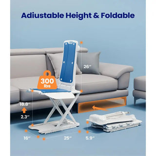 VOCIC AX07 Lightweight Waterproof Electric Bath Floor Lift Chair, 300 lbs Load Capacity, 13.4" Seat Width