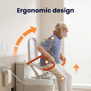 VOCIC AX12-A-2-C Comfort Steady Powered Toilet Seat, 330 lbs Weight Capacity, 0-20° Seat Plate Inclination Angle