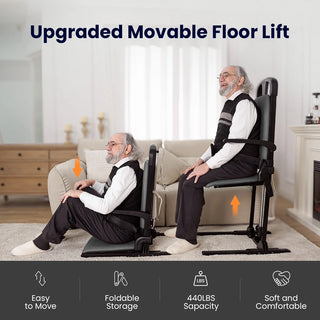 VOCIC AX15 Folding Upgrade Electric Floor Lift, Sit-to-Stand, 17.3" Seat Width, 440 lbs Weight Capacity