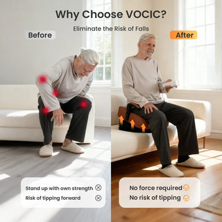 VOCIC AX16-PRO-A-BN-C Easy Stand-up Electric Seat Lift, 330 lbs Weight Capacity, 38° Max Tilt Angle