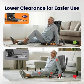 VOCIC AX35-A-BK-X Movable Folding Electric Transfer Chair Lift with 4 Wheels, 352 lbs Weight Capacity, 15" Seat Width