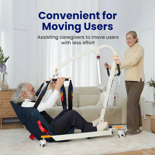 VOCIC AY02-3AH-A-WT-2-X Folding Electric Transfer Hoyer Lift, 440 lbs Weight Capacity, Rechargeable Control Box