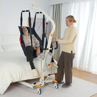 VOCIC AY02-3AH-A-WT-2-X Folding Electric Transfer Hoyer Lift, 440 lbs Weight Capacity, Rechargeable Control Box