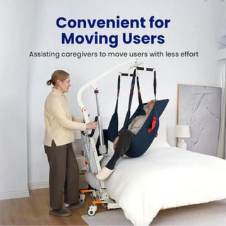 VOCIC AY02-3AH-A-WT-2-X Folding Electric Transfer Hoyer Lift, 440 lbs Weight Capacity, Rechargeable Control Box