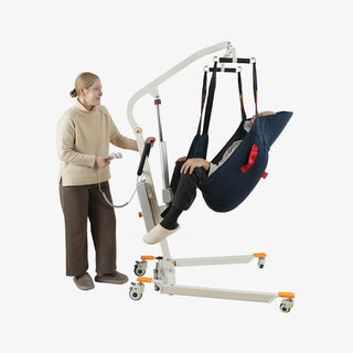 VOCIC AY02-3AH-A-WT-2-X Folding Electric Transfer Hoyer Lift, 440 lbs Weight Capacity, Rechargeable Control Box
