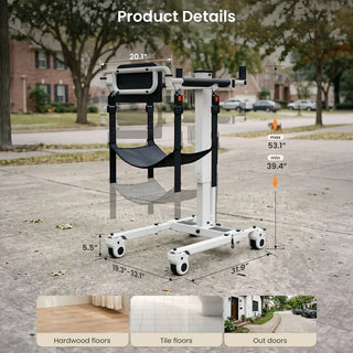 VOCIC AY06-2AH-A-ZX Electric Folding Transfer Lift, 330 lbs Weight Capacity, 5’-6’4" Patients Height Range