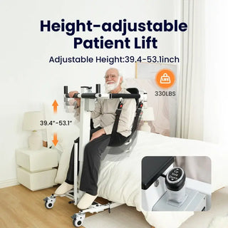 VOCIC AY06-2AH-A-ZX Electric Folding Transfer Lift, 330 lbs Weight Capacity, 5’-6’4" Patients Height Range