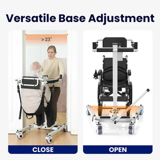 VOCIC AY06-2AH-A-ZX Electric Folding Transfer Lift, 330 lbs Weight Capacity, 5’-6’4" Patients Height Range