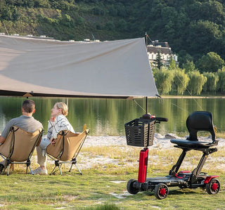 VOCIC D91 Fold-Go Revolutionary Foldable Mobility Scooter, 265 lbs Weight Capacity, 15.5 Miles Per Charge