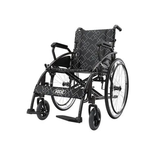 VOCIC U31 Lightweight Folding Manual Wheelchair, 300 lbs Weight Capacity, 16.9" Seat Width, Gray or Orange