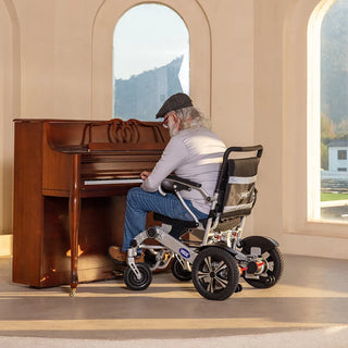 VOCIC V53 Folding Power Wheelchair 10AH, 360° Joystick Controller, 15 Miles Travel Range