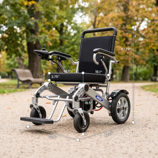 VOCIC V53 Folding Power Wheelchair 10AH, 360° Joystick Controller, 15 Miles Travel Range
