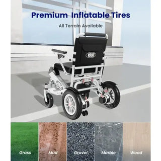 VOCIC V62-20AH-A Folding Airline Approved Power Wheelchair 20AH, 265 lbs Weight Capacity, 18.7'' Seat Width