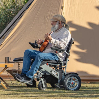 VOCIC V62-20AH-A Folding Airline Approved Power Wheelchair 20AH, 265 lbs Weight Capacity, 18.7'' Seat Width