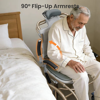 VOCIC XZY08-A Reclining Shower Chair, 300 lbs Weight Capacity, 42.5"–47.4" Overall Height