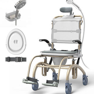 VOCIC XZY08-A Reclining Shower Chair, 300 lbs Weight Capacity, 42.5"–47.4" Overall Height