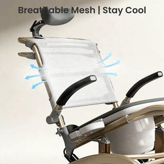 VOCIC XZY08-A Reclining Shower Chair, 300 lbs Weight Capacity, 42.5"–47.4" Overall Height