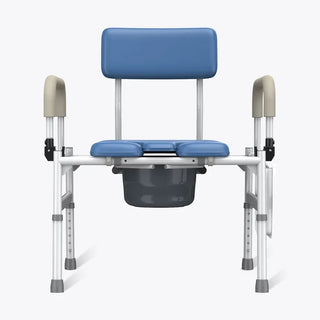 VOCIC YR11-A-BL-X Drop Arm Bedside Commode Chair, 400 lbs Weight Capacity, 17.7"–22.6" Seat Height